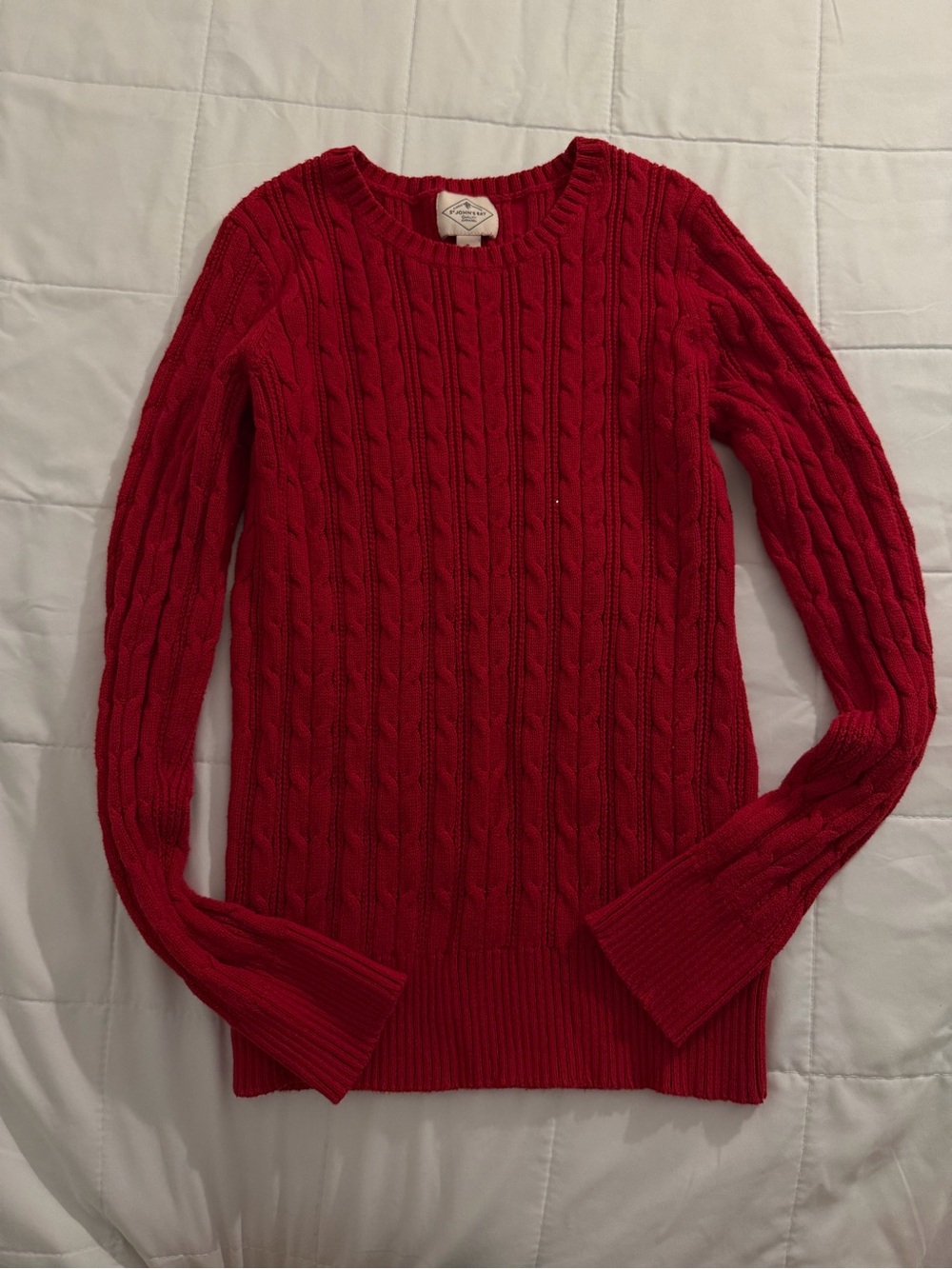 St. John's Bay Red Cable-Knit Crewneck Sweater